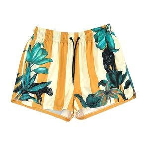 MAVRANS Pantera High Waist Yellow & Cream Lightweight Striped Shorts sz M